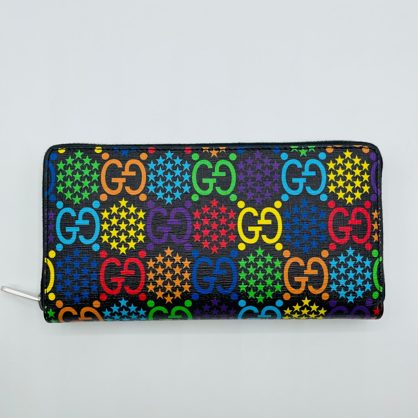 Gucci Rainbow Supreme GG Leather Psychedelic Zip Around Wallet 601079 1058 N