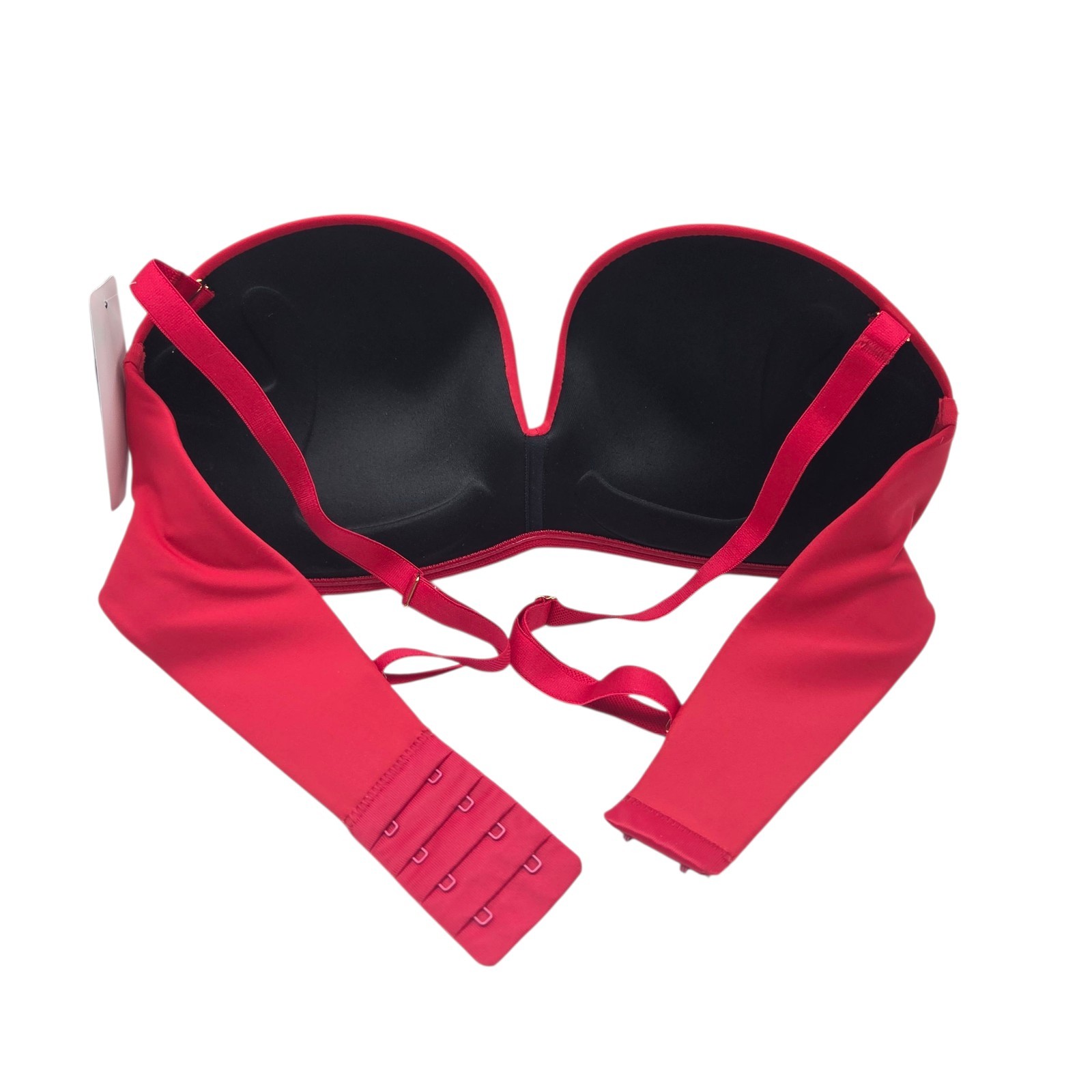 LEONISA Antigravity Wireless Strapless Bra 38B Extreme Plush Up Cherry Red NEW