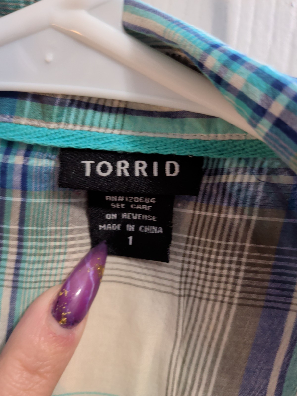 Torrid Women’s Flannel Pattern Button Up Shirt Size 1