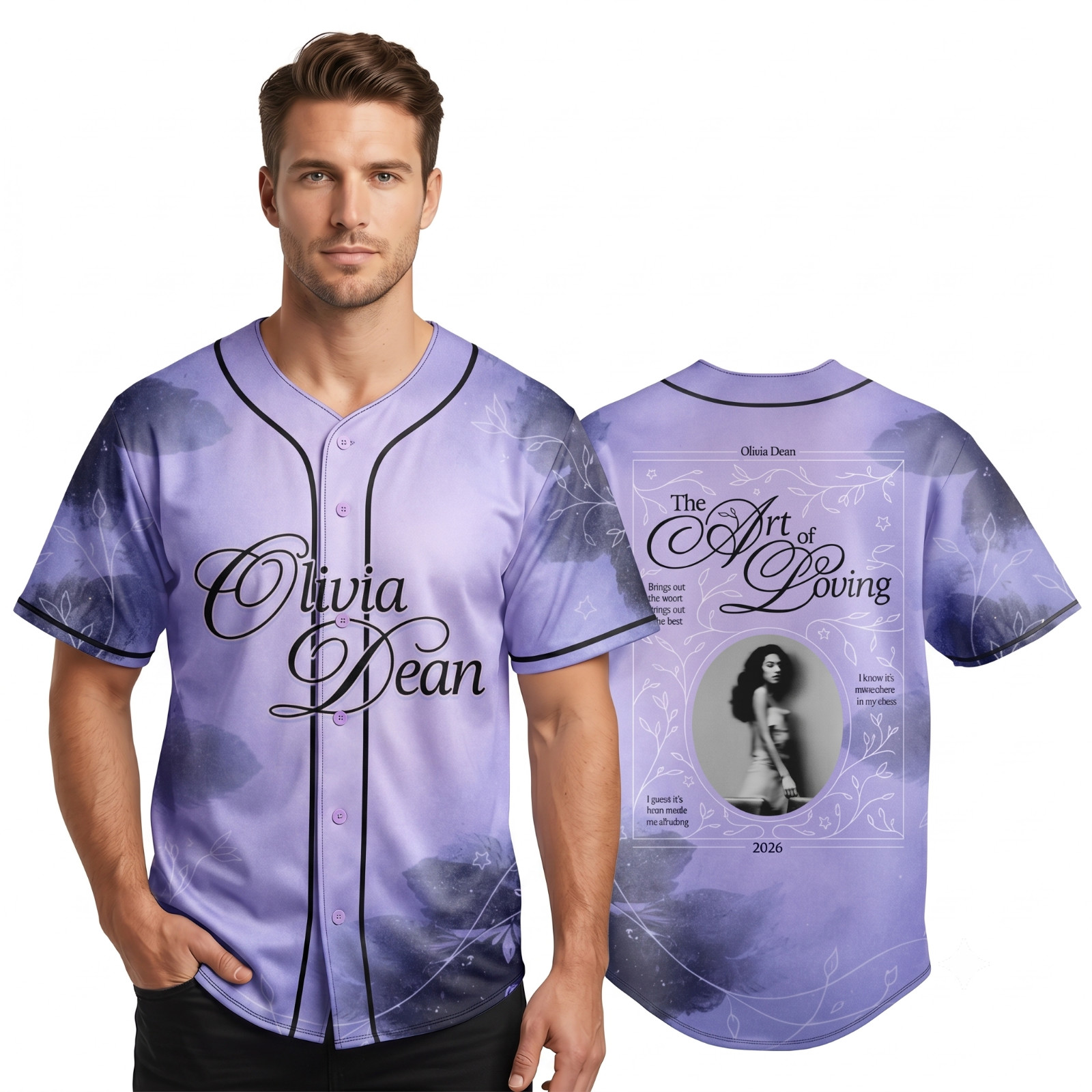 The Art of Loving Live Tour 2026 Baseball Jersey Olivia Dean Fan Gift
