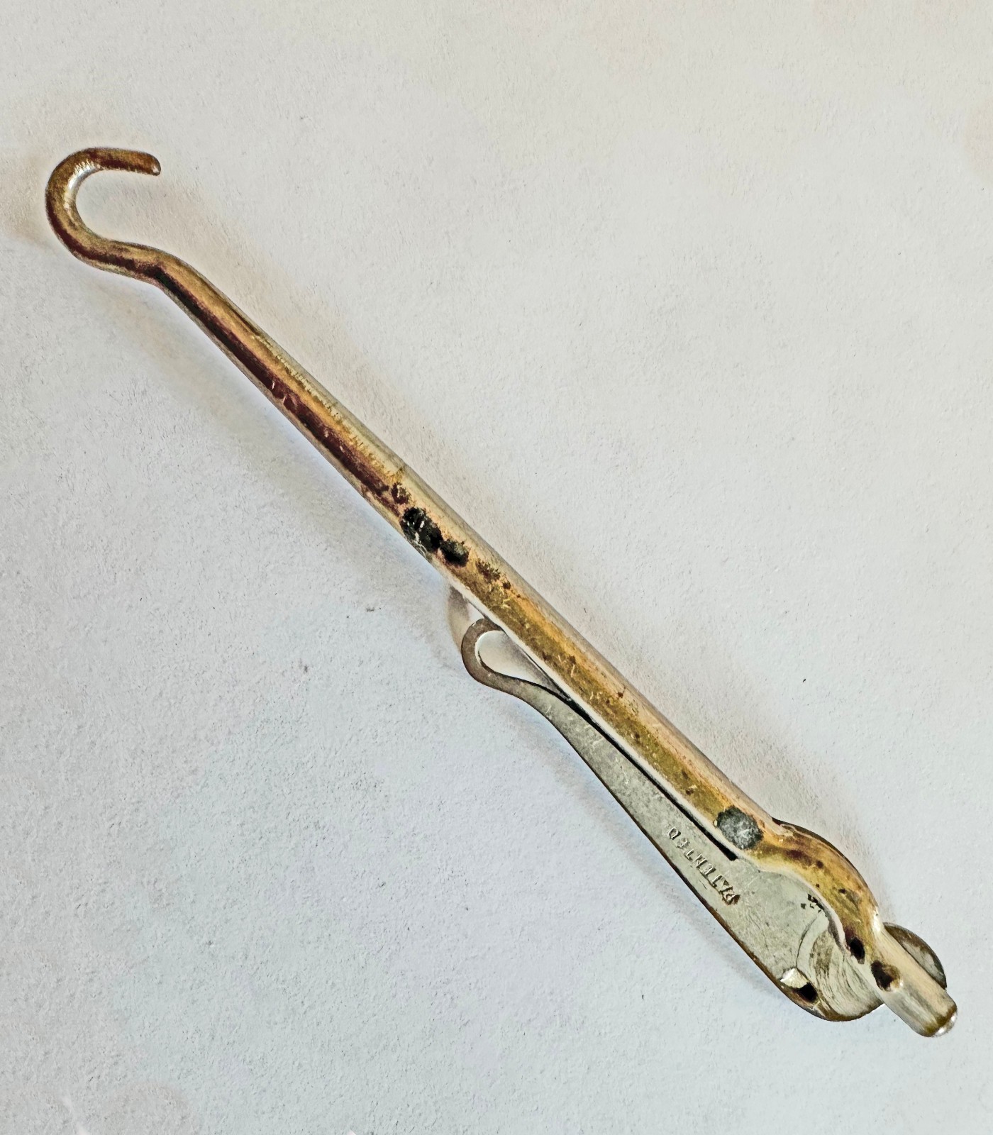 Antique Victorian Metal Folding Glove Boot Button Hook Patented Early 1900s