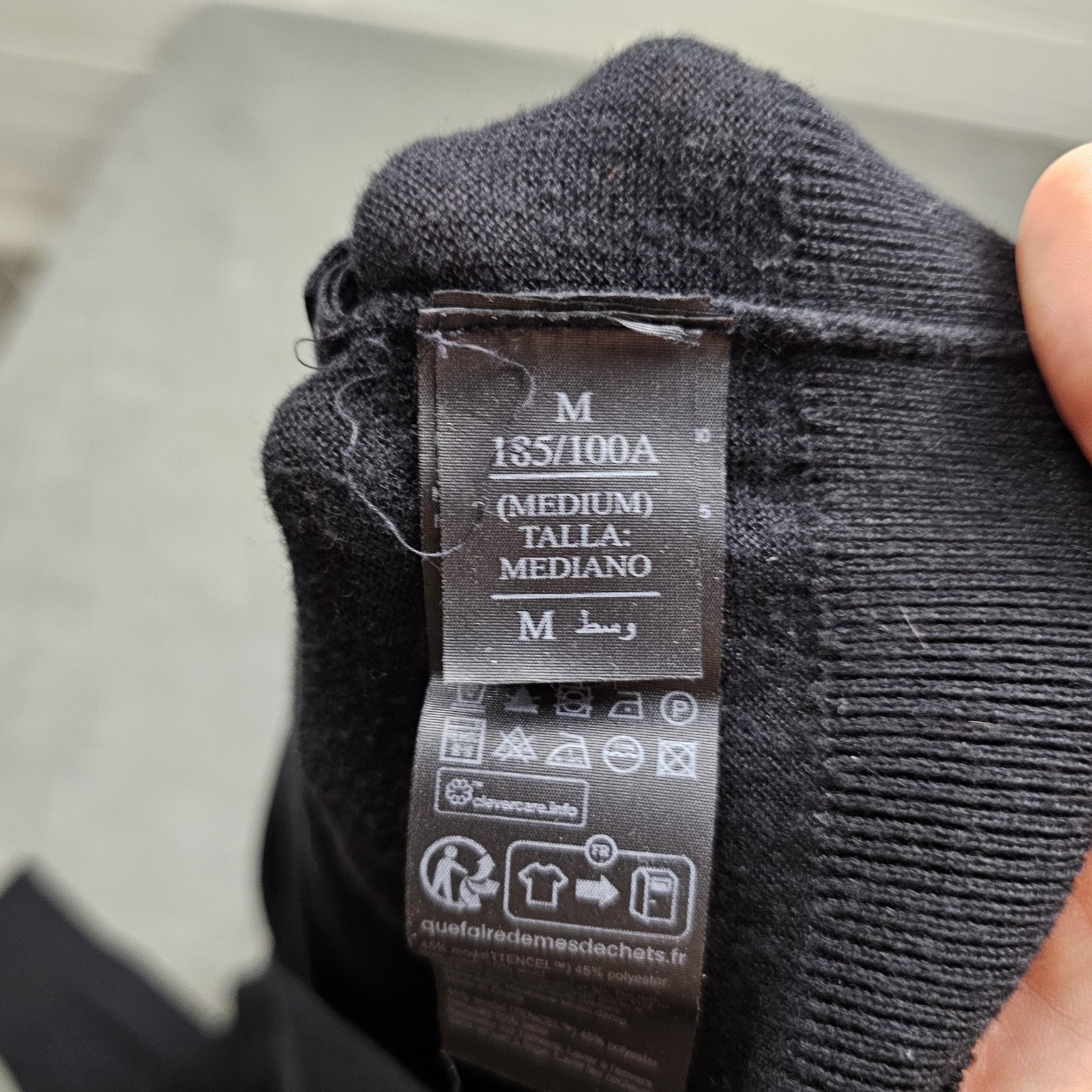 AllSaints Sweater Mens Medium Black Nomo Crew Ramskull Logo Wool Blend Pullover