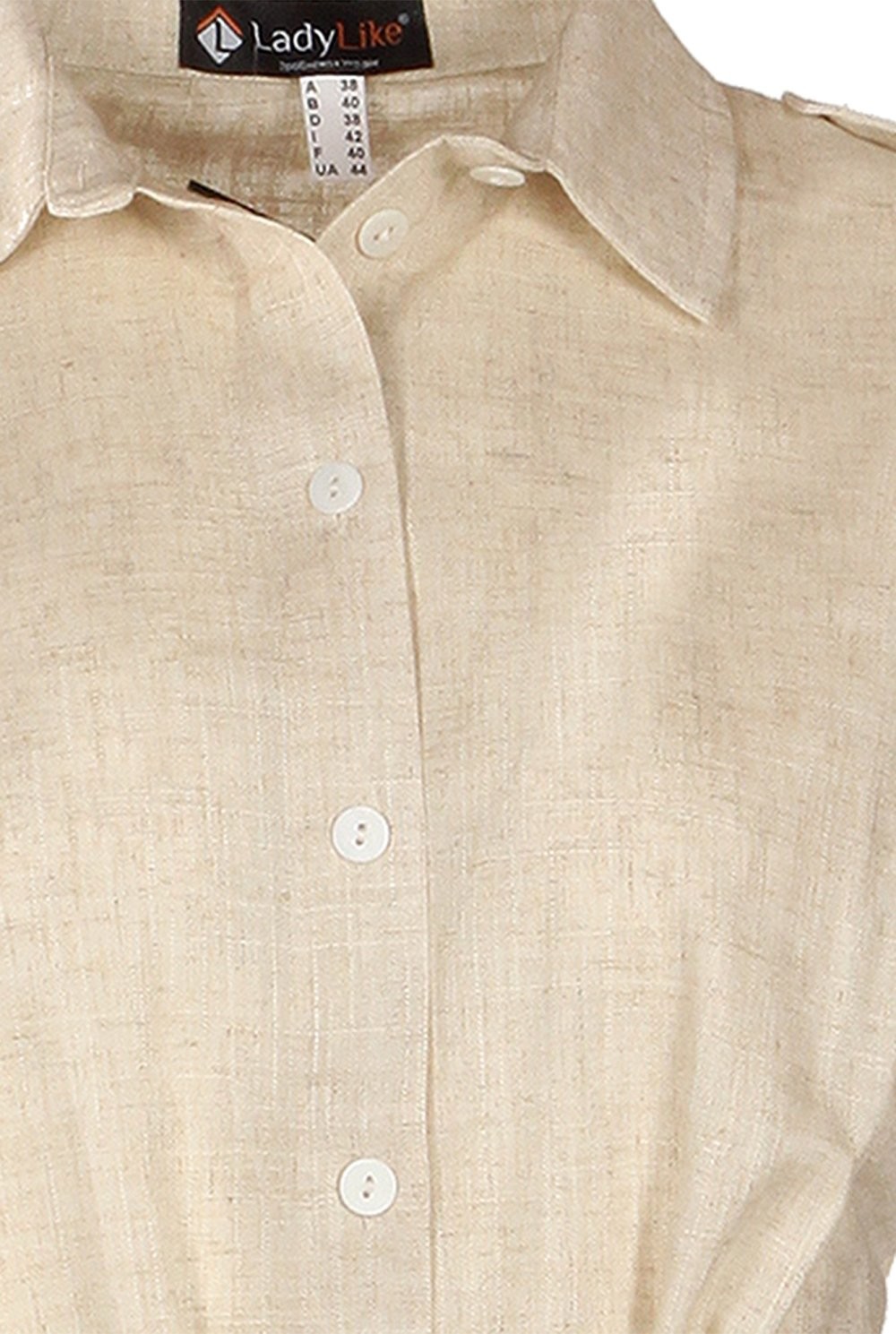 Beige sleeveless linen blouse Size 4, 8 US Fashionable NEW High Quality