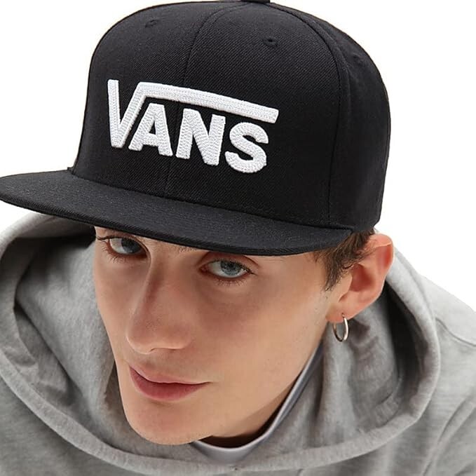 Vans Men’s Snapback Hat Drop V Black/White One Size