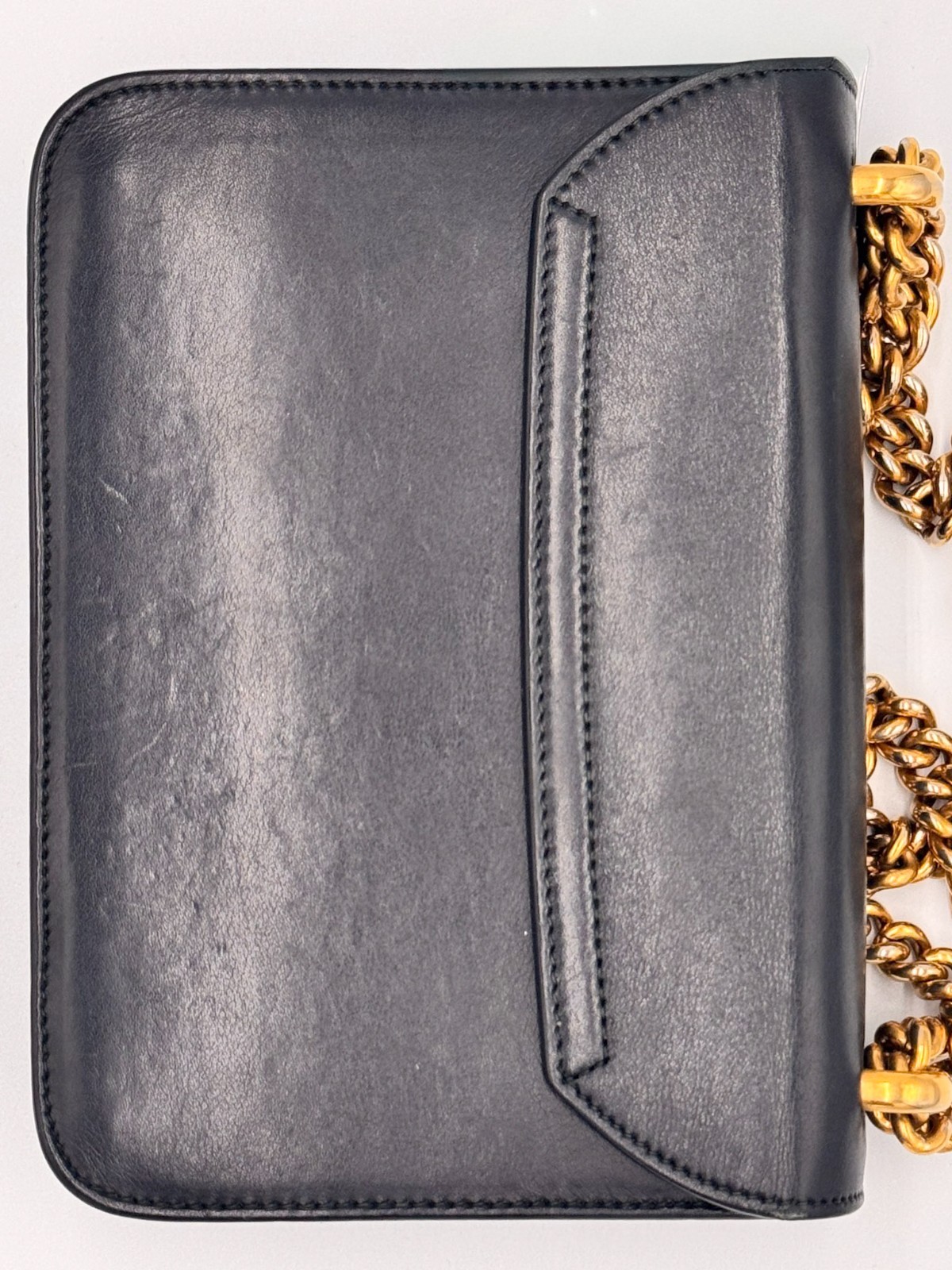 Gucci Broadway Pearl Bow Shoulder Bag Black Leather Gold Chain Authentic