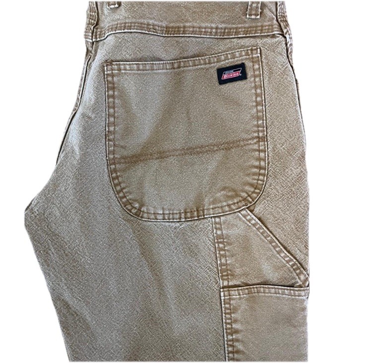 Dickies Men’s Beige Canvas Carpenter Pants Relaxed Straight Leg 32W