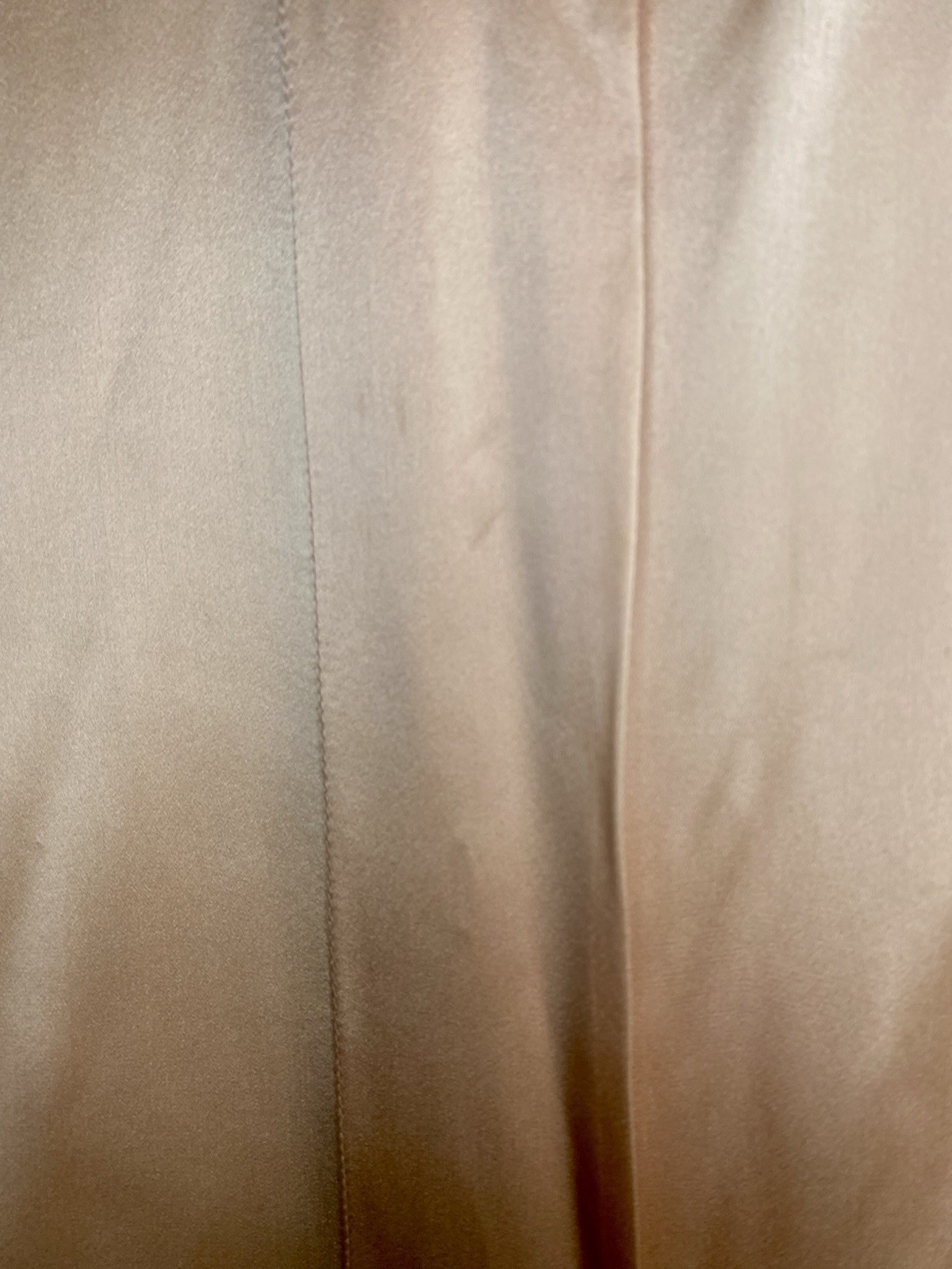 Vintage St. John Size 12 100% Silk Blouse Peach Champagne Gold Jewel Button