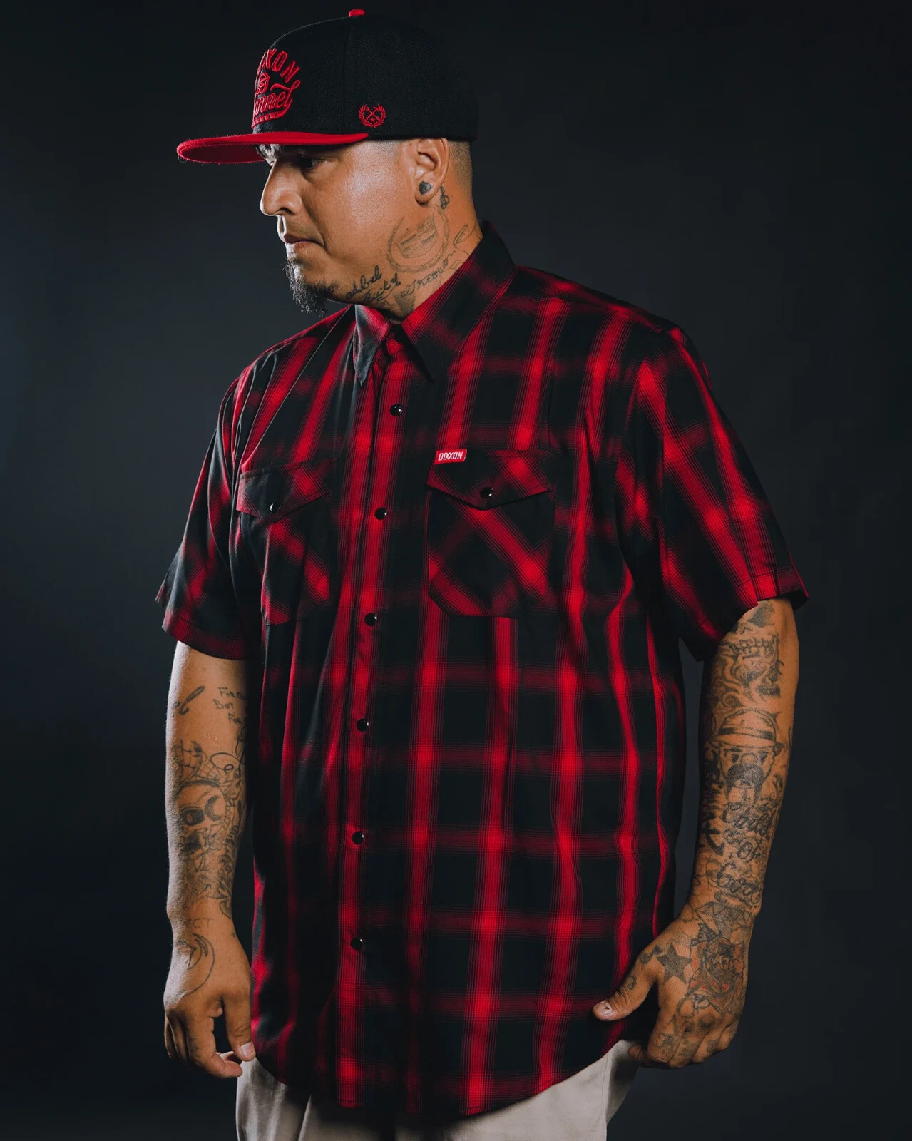 DIXXON Flannel “El Rojo Loco” Mens MEDIUM Red Black Plaid Bamboo Snap Shirt
