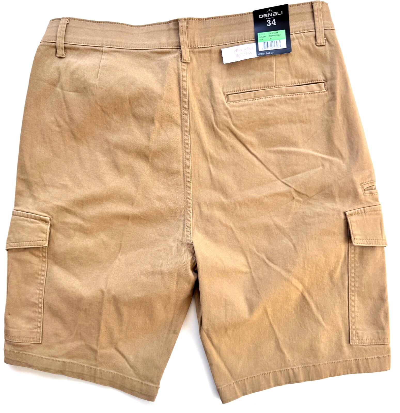 DENALI Men’s Stretch Cargo Shorts (SIZE 34) Flex Waist BOARDWALK TAN New $44 Tag