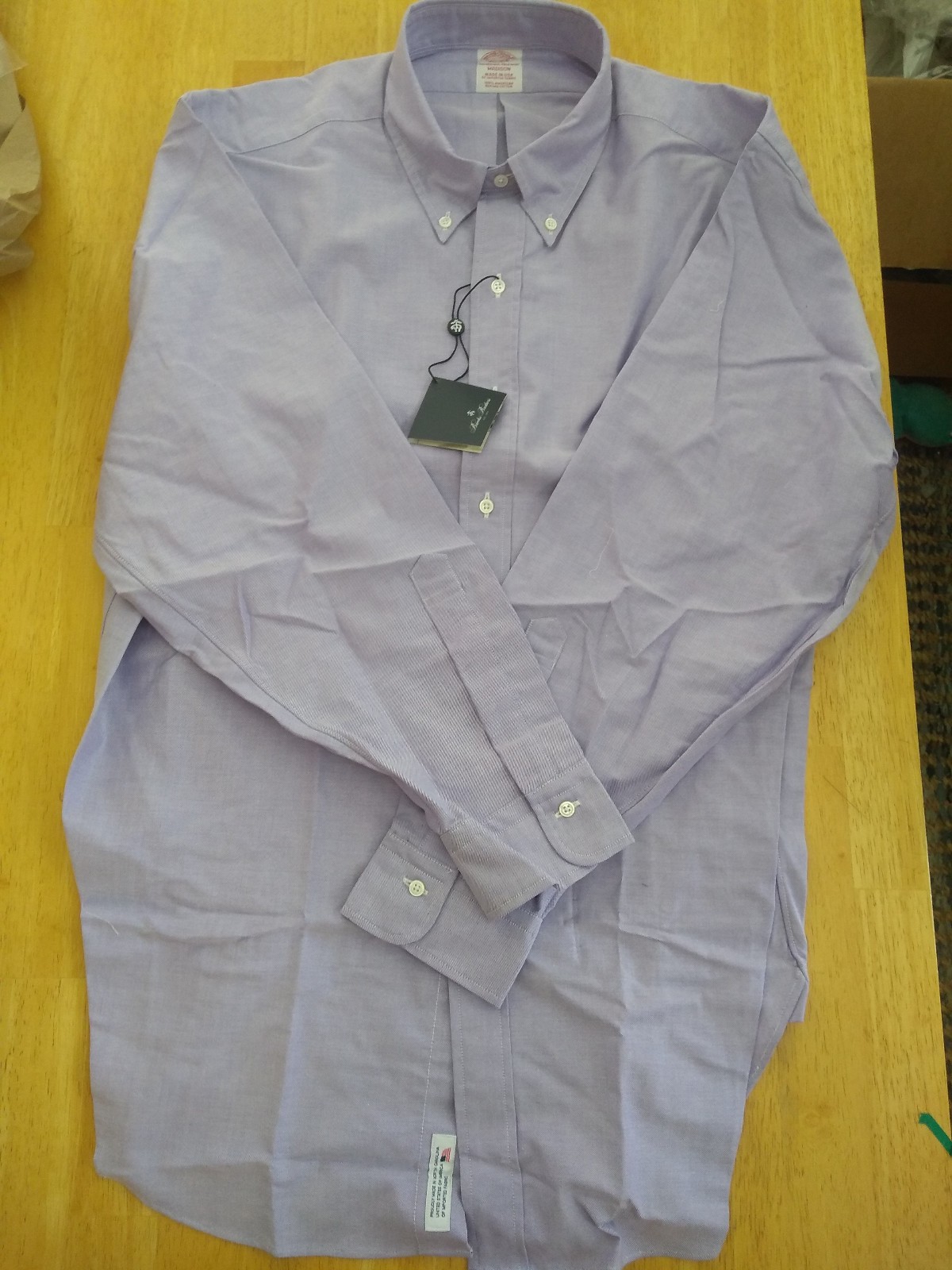 NWOT Brooks Brothers Purple Supima Button Down 17.5-35 Madison MSRP $140