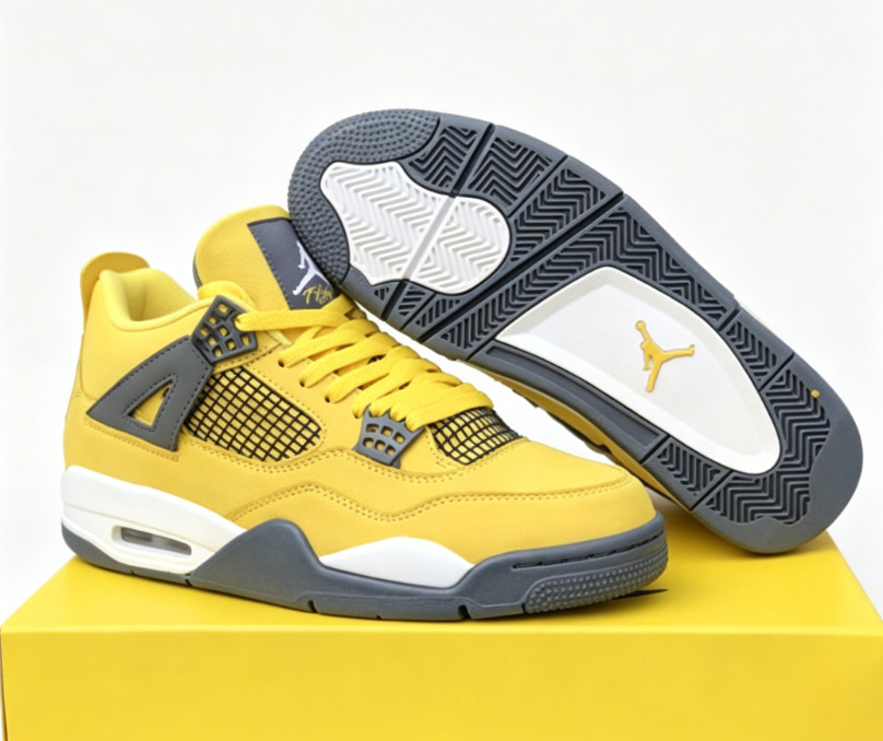 Jordan 4 “Lightning” Mid Top Men’s Retro Basketball Shoes Us Size 6-13