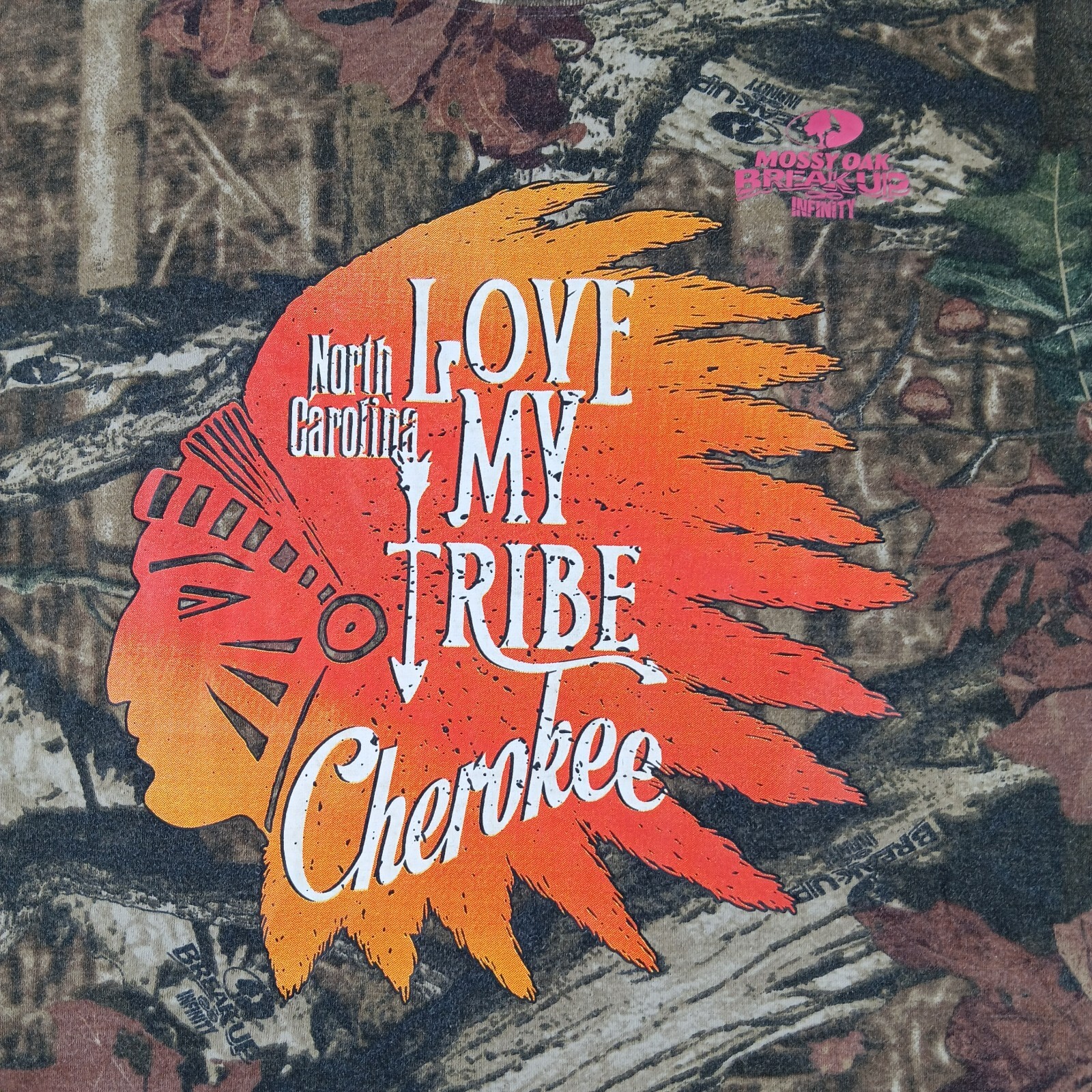 Love My Tribe Shirt Womens Large Cherokee North Carolina Forest Hiking Crew Tee