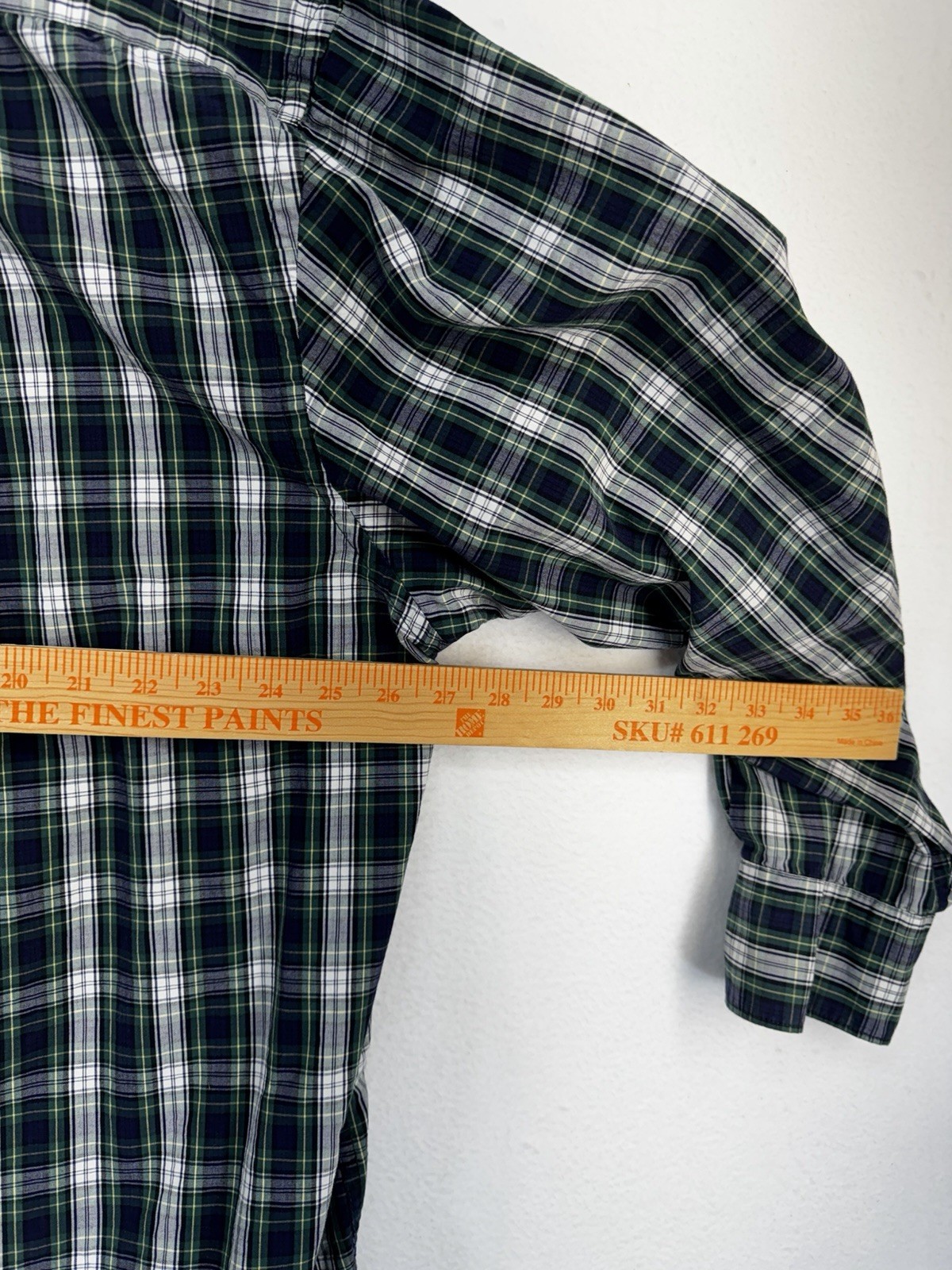 IZOD Men’s Plaid All-Over Button-Down Long Sleeve Shirt Blue Green White Sz XXL