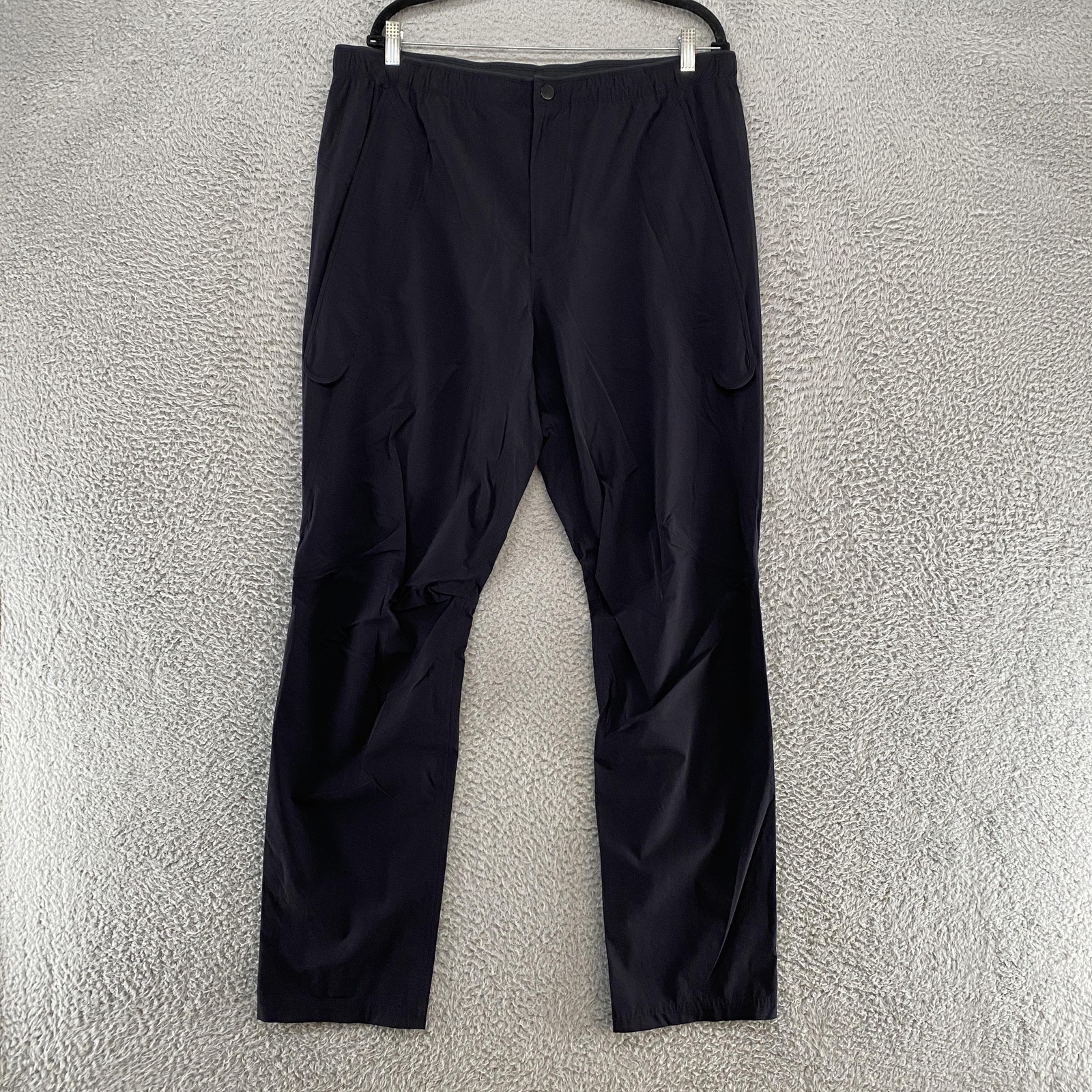 Paskho Pants Mens XL Black Nylon Stretch Travel Tech Windbreaker XL