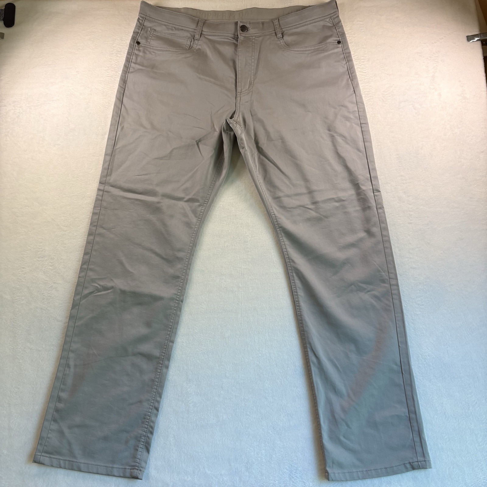 Copper and Oak 5 Pocket Men’s Straight Fit Stretch Fabric Gray Pants 38×32
