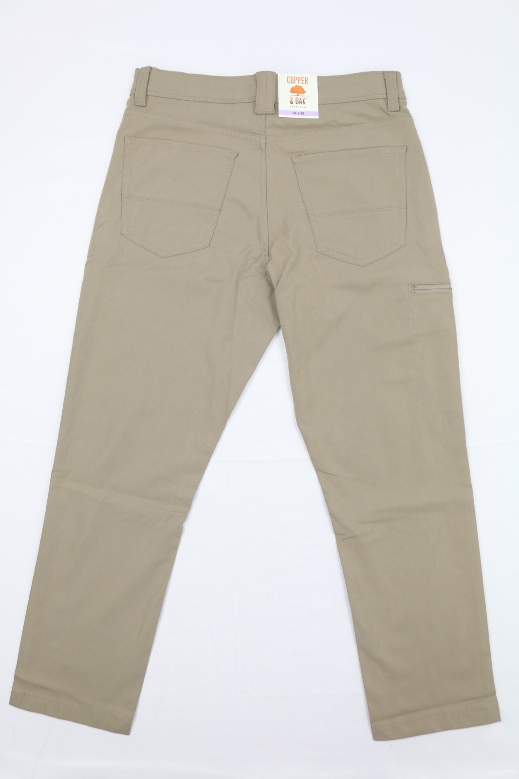 Copper and Oak Supply Co Utility Pants Men 30×29 Tan Straight Fit Tech