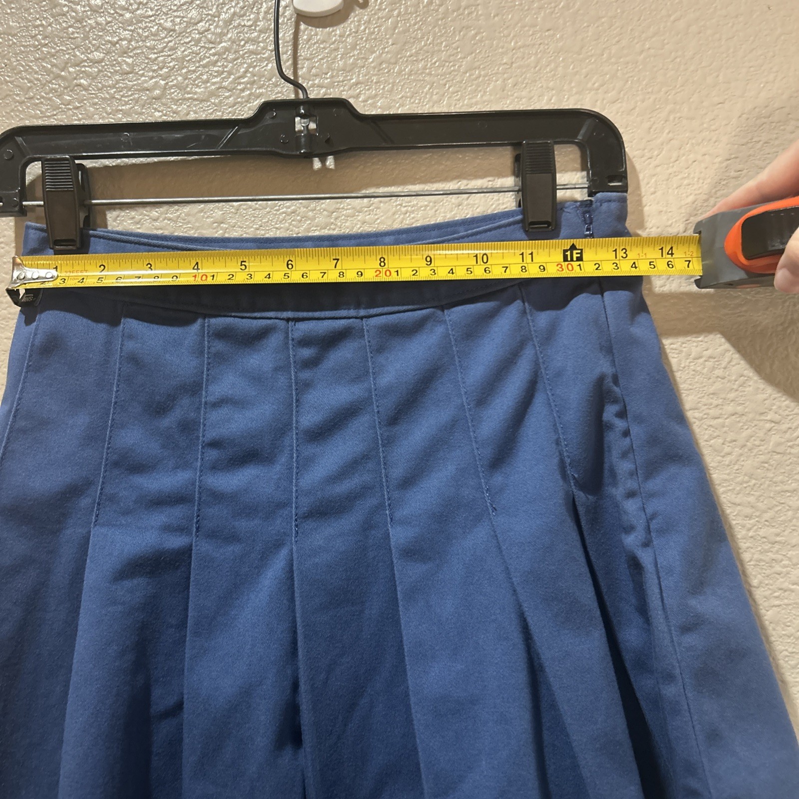 Vans Off The Wall Emo Punk Chino Blue Pleated Mini Tennis Skater Skirt Small 25