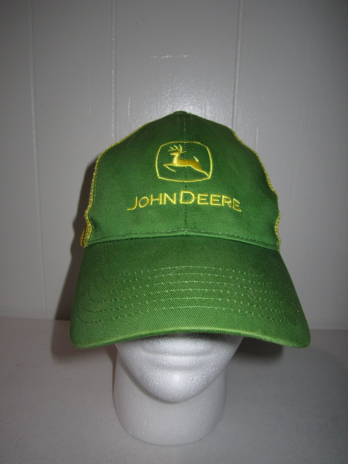 Vintage 90’s John Deere Trucker Hat Cap Snapback Adult Yellow Green k-Products!