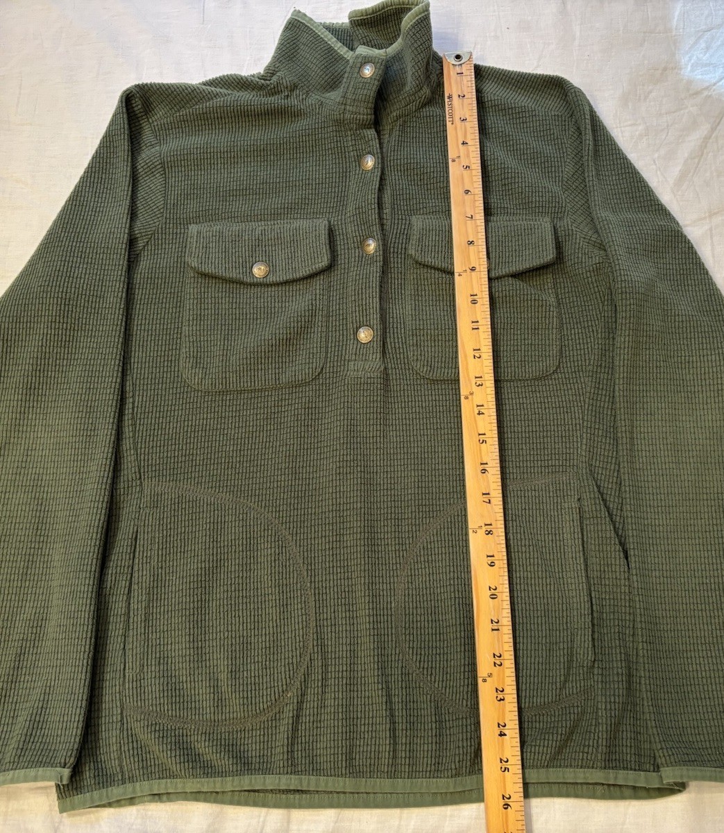 Taylor Stitch The Pack Shirt Snap Pullover Mens Size 40 Olive Green Waffle Weave