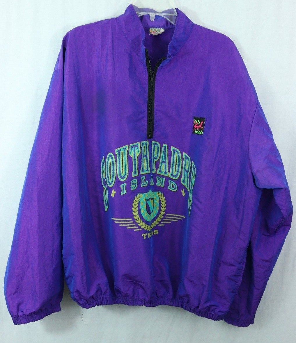 Vintage SURF STYLE 90’s South Padre Island Iridescent Windbreaker Jacket