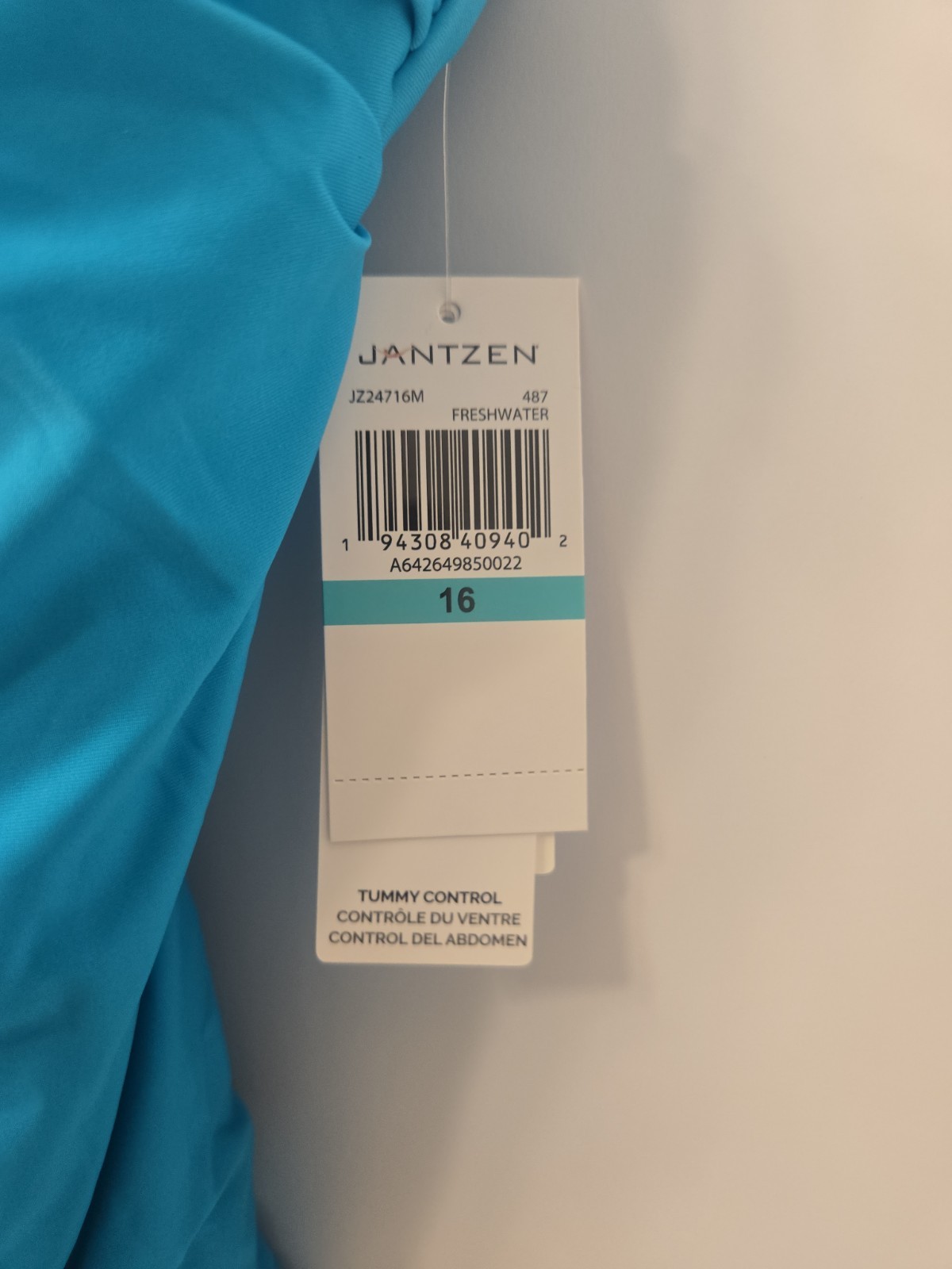 NWT Blue Ombre Jantzen One Piece Swimsuit -size 16