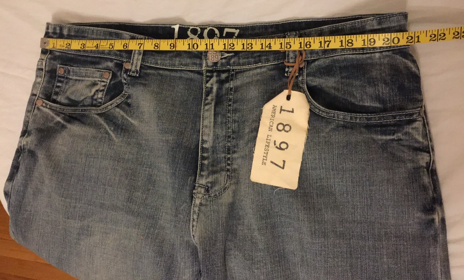 NWT 1897 Denim Men Blue Jean Bootcut 38×34 99% Cotton 1% Spandex 6 Pocket