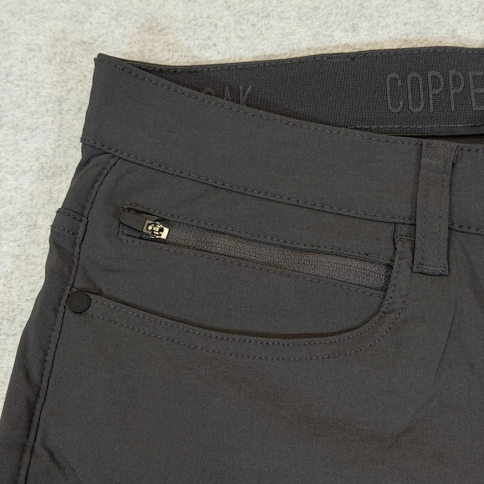 Copper & Oak Mens Flex-Comfort 5-Pocket Pants 38×32 Forged Iron Gray Stretch NWT