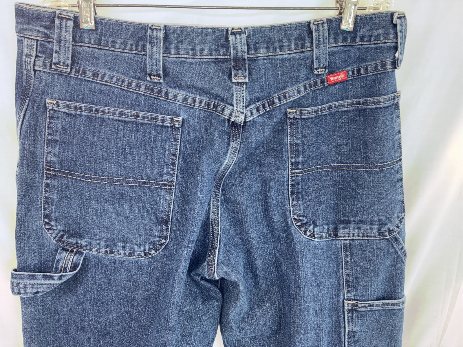 Wrangler Carpenter Jeans Mens 36X30 Medium Wash Workwear Blue Denim – PRE-OWNED
