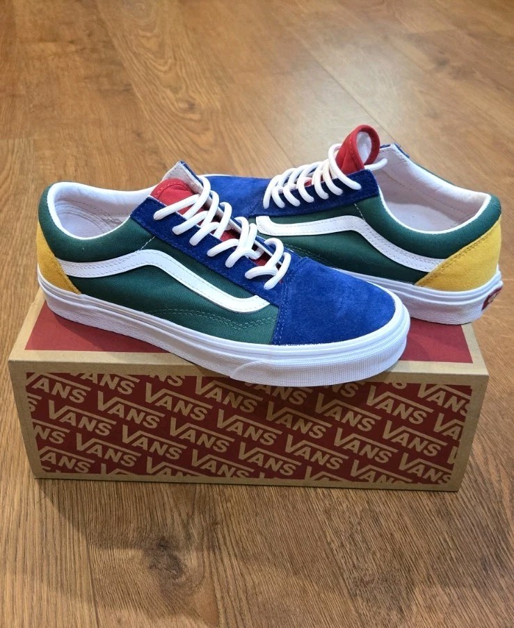 Vans Old Skool Yacht Club Colorblock Blue Green Yellow Men’s 6 Women’s 7.5 NIB