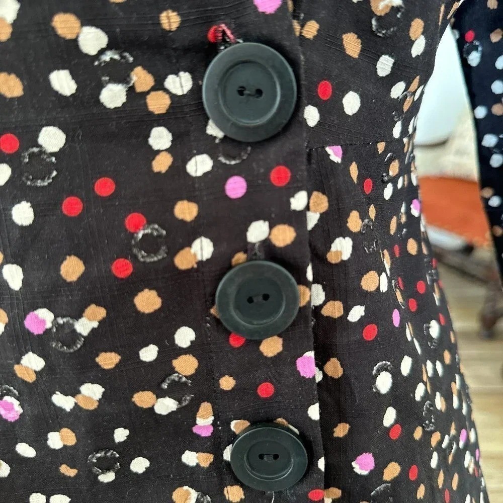 Eva Franco Albright Deco Dot Top in Black and Cream – NWT – Sample! – Size 8