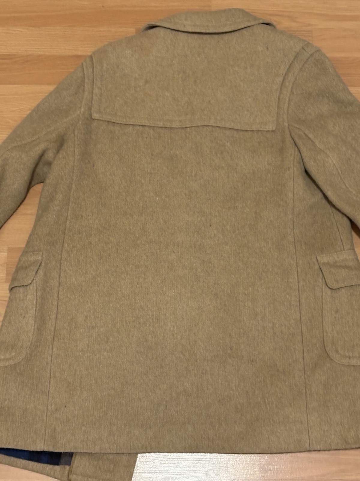 Vintage Lodenfrey Grey Wool Toggle Duffle Coat Plaid Lined West Germany Flaw