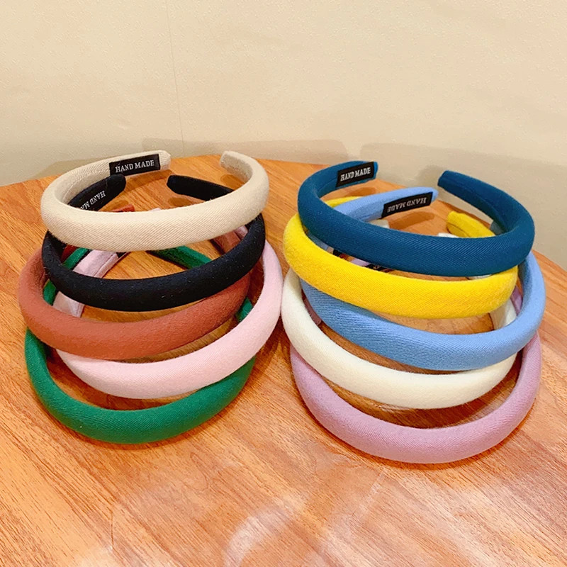 New Colorful Spong Linen Hairbands for Women Girls Fashion Hair Accessories Head