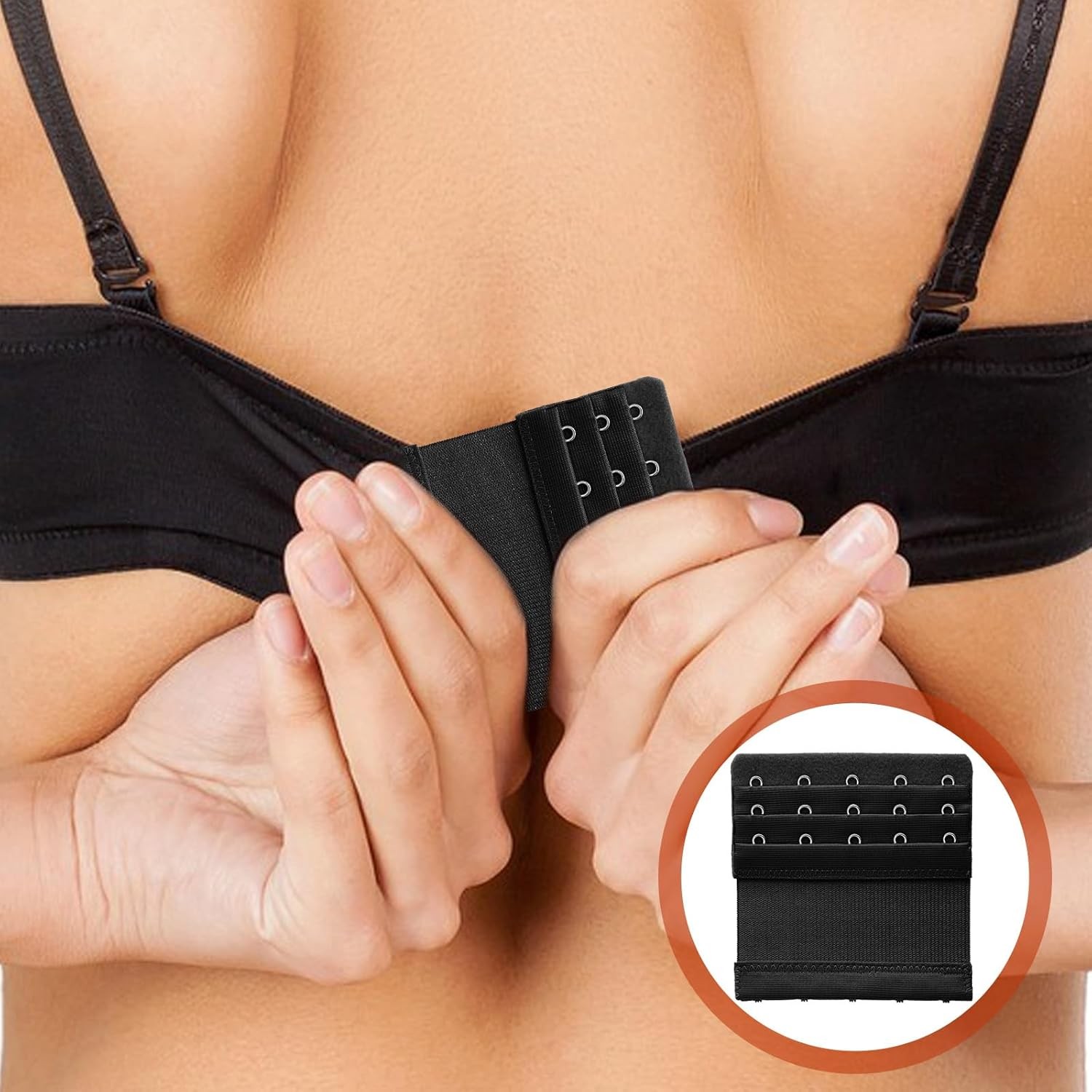 3 Pcs Women’s Bra Extenders 5 Hooks 3 Rows Women Elastic Bra Extender