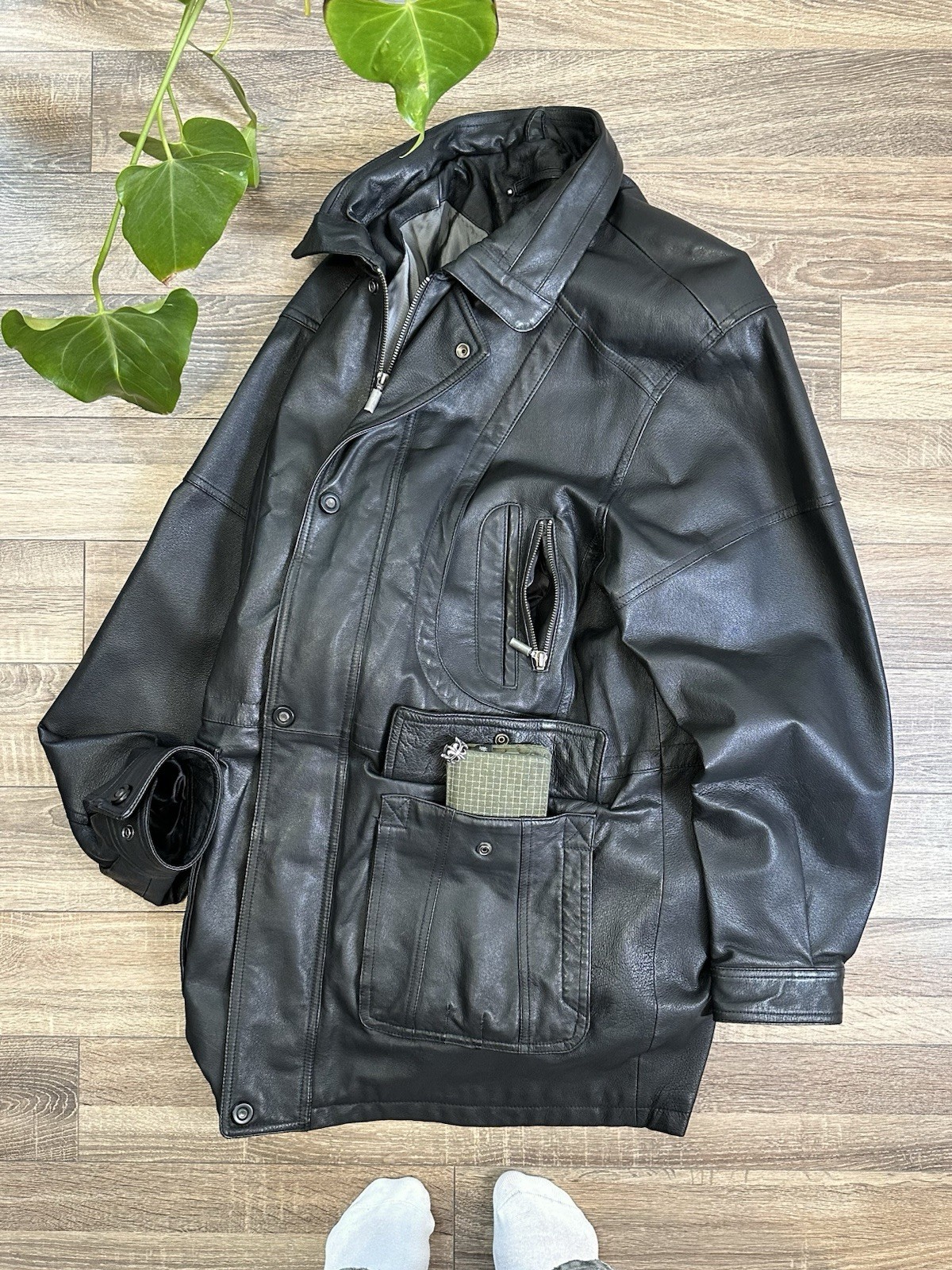 1987 Archive Japanese Genuine Pig Leather Skin Jacket Size L Vintage Rare Coat
