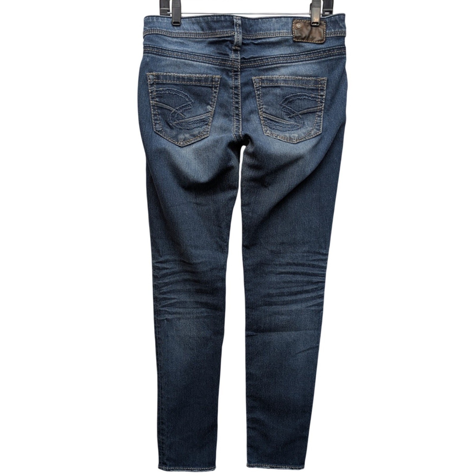 Silver Jeans Co Kelli Boyfriend Womens 28×31 Dark Wash Contrast Stitching