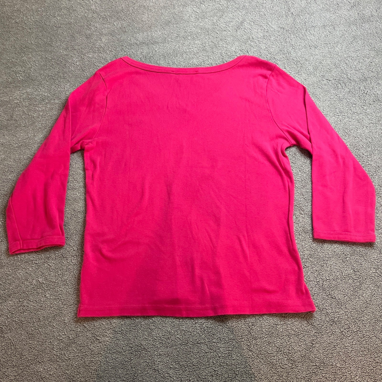 Ralph Lauren Sport Womens pink polo 100% cotton Long Sleeve size Medium B176