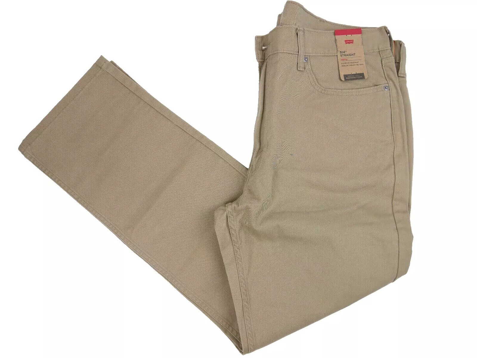 LEVIS 514 Straight Stretch Tan Khaki Mens Jeans Pants Twill NWT Size 36×30