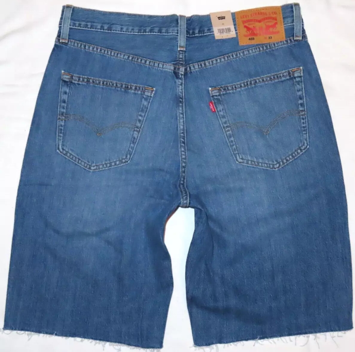 Levi’s 469 Loose Fit Factory Cut-Off Jean Shorts with Holes Medium/Blue NWT