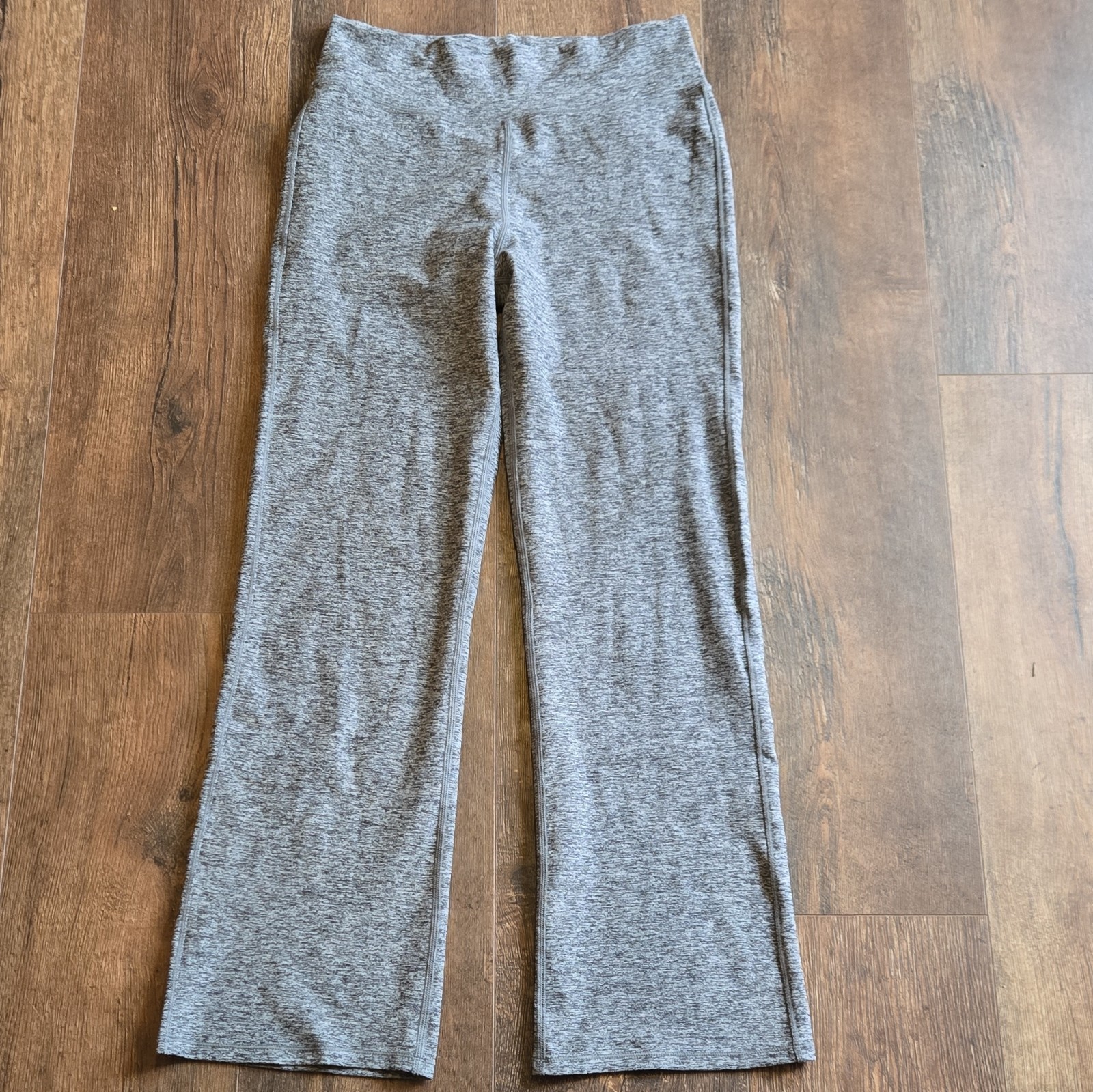 Vuori Gray Heathered Pull-On Stretch Elastic Waist Wide Leg Yoga Pants Size S