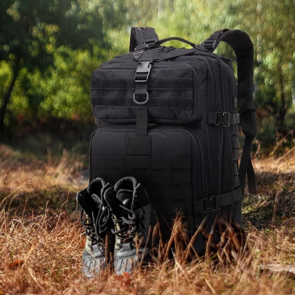 30L Outdoor Military Tactical Backpack Rucksack Camping Hiking Travel Bag Black