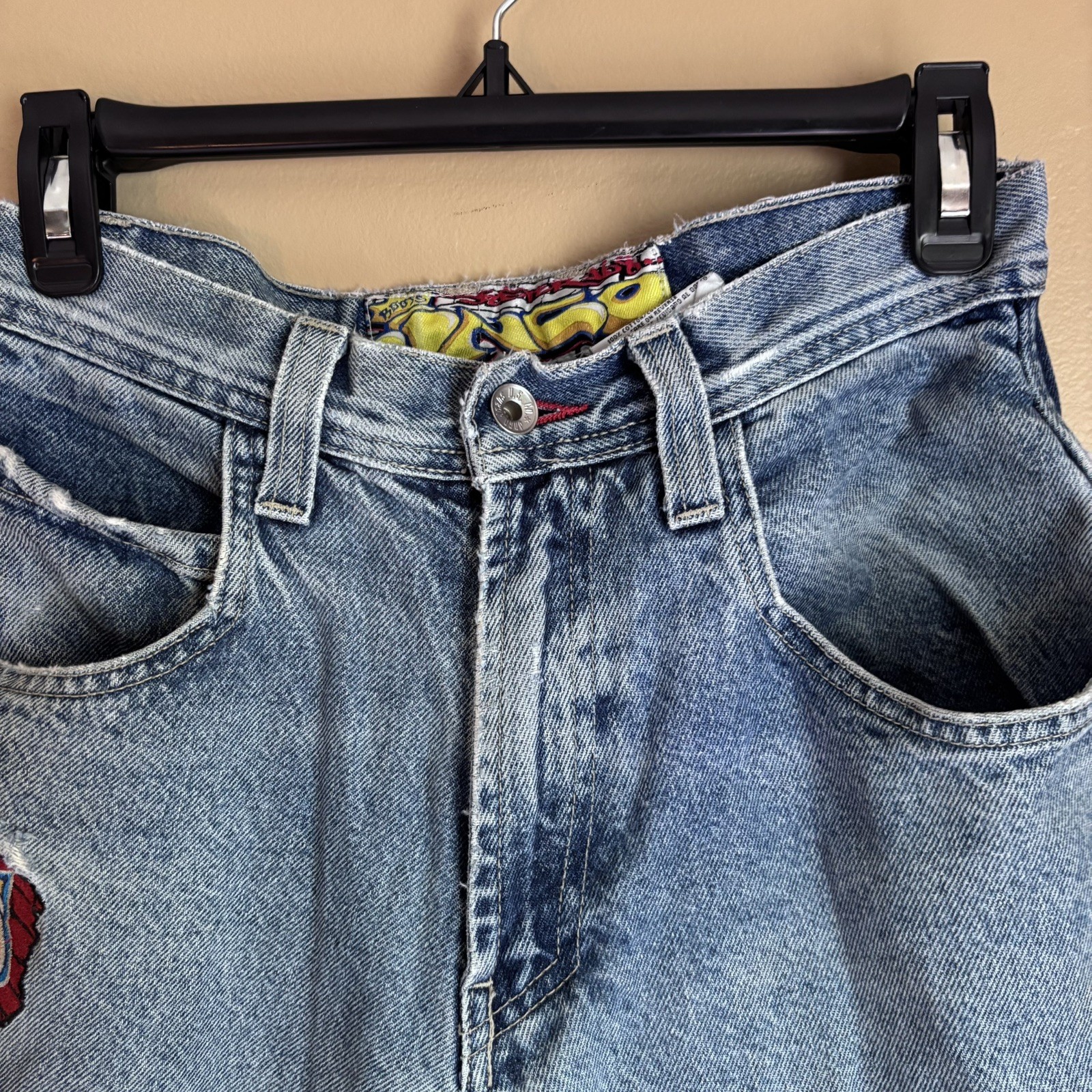 Vintage y2k JNCO Pipes Skater Jeans size 28 Wide Leg Distressed