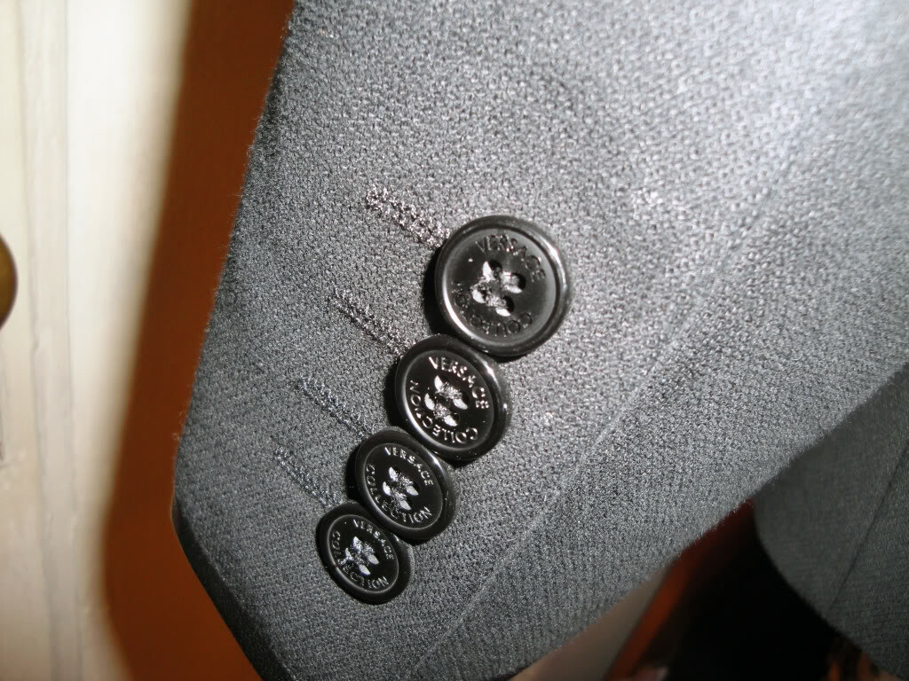 $1095 NEW VERSACE BLAZER BLACK TUXEDO EVENING SLIM SMOKING JACKET LEATHER 38 MEN