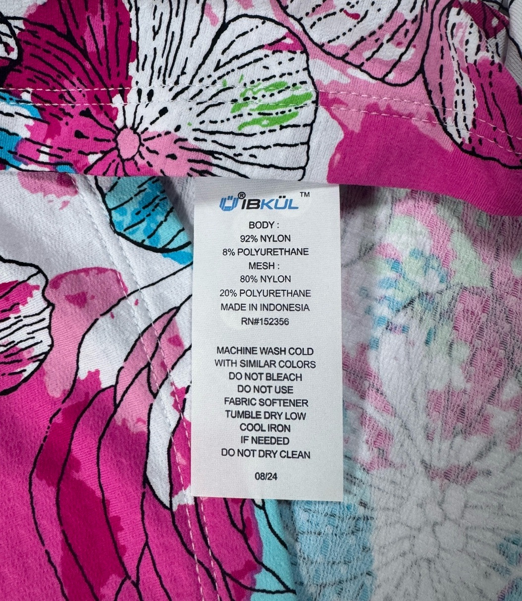NWT IBKUL Golf Tennis 1/4 Zip Top XS S M L XL Activewear Longsleeve Floral T6