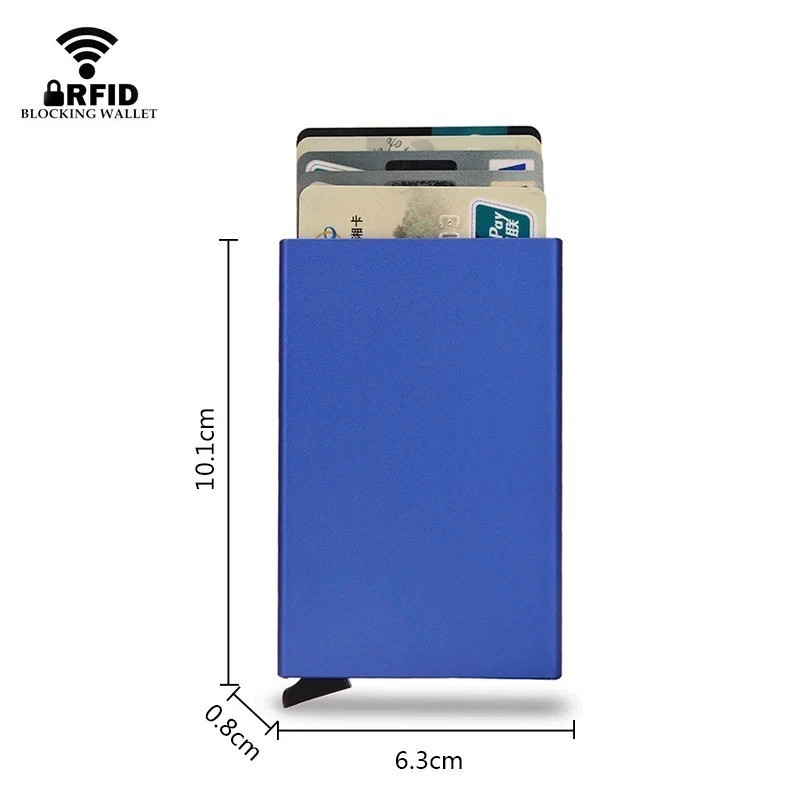 Rfid Smart Wallet Card Holder Metal Thin Slim Men Women Wallets Pop Up Minimalis