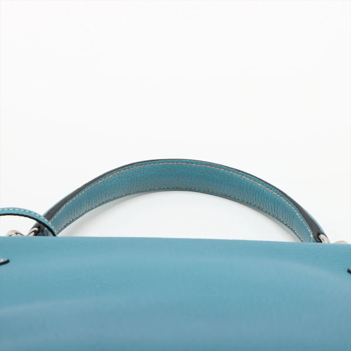 Hermès Kelly 32 Serie Togo Blue Jean Silver Metal Fittings □H: 2004