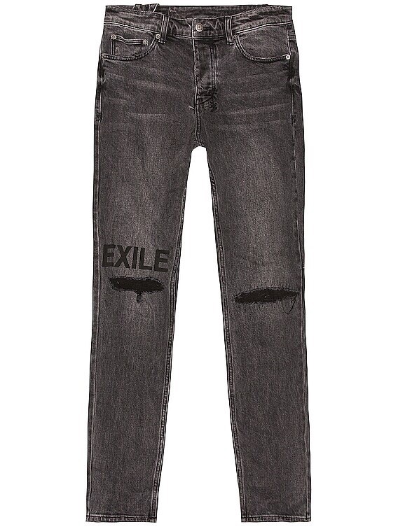 New Ksubi Chitch Exile Trashed Black Denim Jeans Size 40