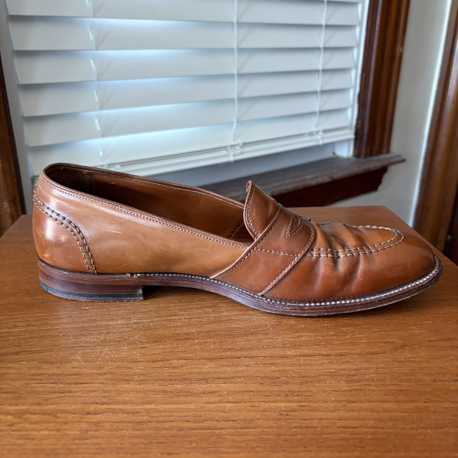 RARE | ALDEN 11.5D WHISKEY SHELL CORDOVAN FULL STRAP PENNY LOAFERS SHOES 11.5 D