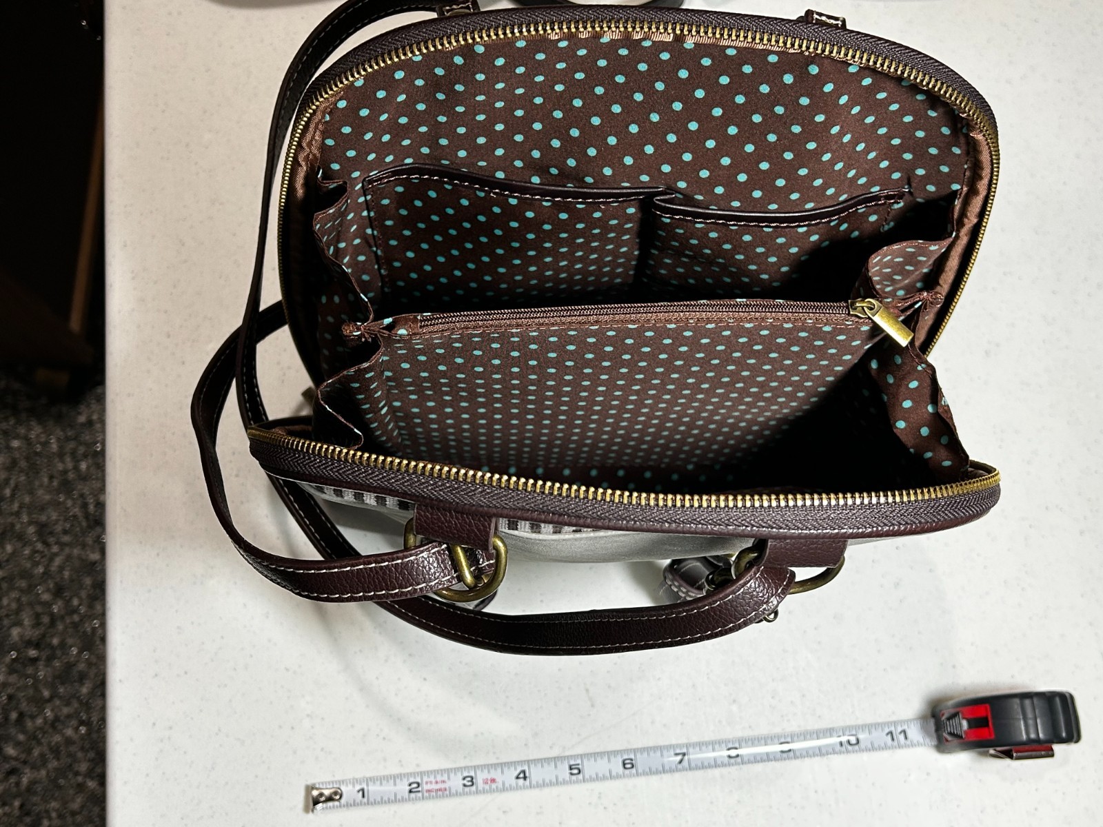 NEW CHALA CONVERTIBLE BACKPACK PURSE Medium Size in shade of grays & browns