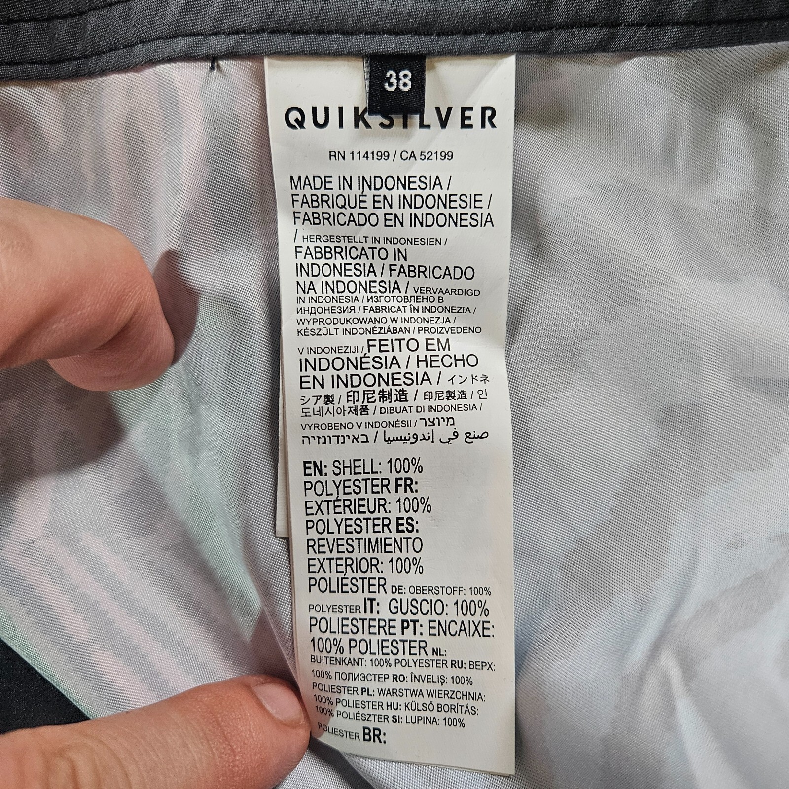NWT Quiksilver Board Shorts Swim Trunks Men 38 No Liner 20″ Green Pattern Black
