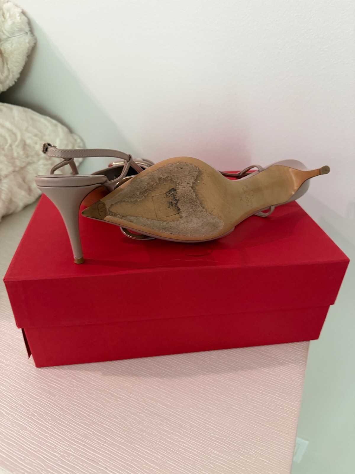 Valentino VLogo Slingback Pumps In beige Women’s Size EU 36